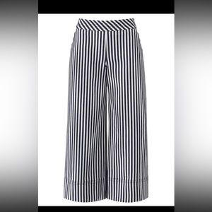 Trina Turk White Women's Size 4 Wide Leg Cropped Striped Pants $288-